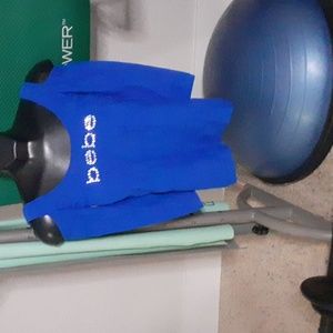 Bebe beautiful royal blue Rhinestone logo cold shoulder top m/l